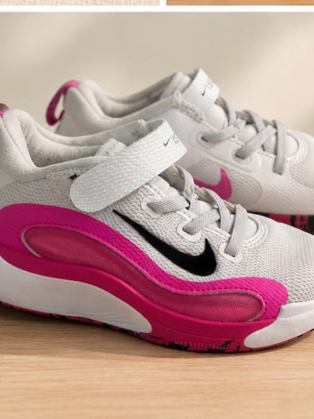 Nike Kids White, Pink & Black Athletic Sneakers